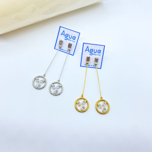 Orecchini bastoncino baguette “Foglia Trilogy”