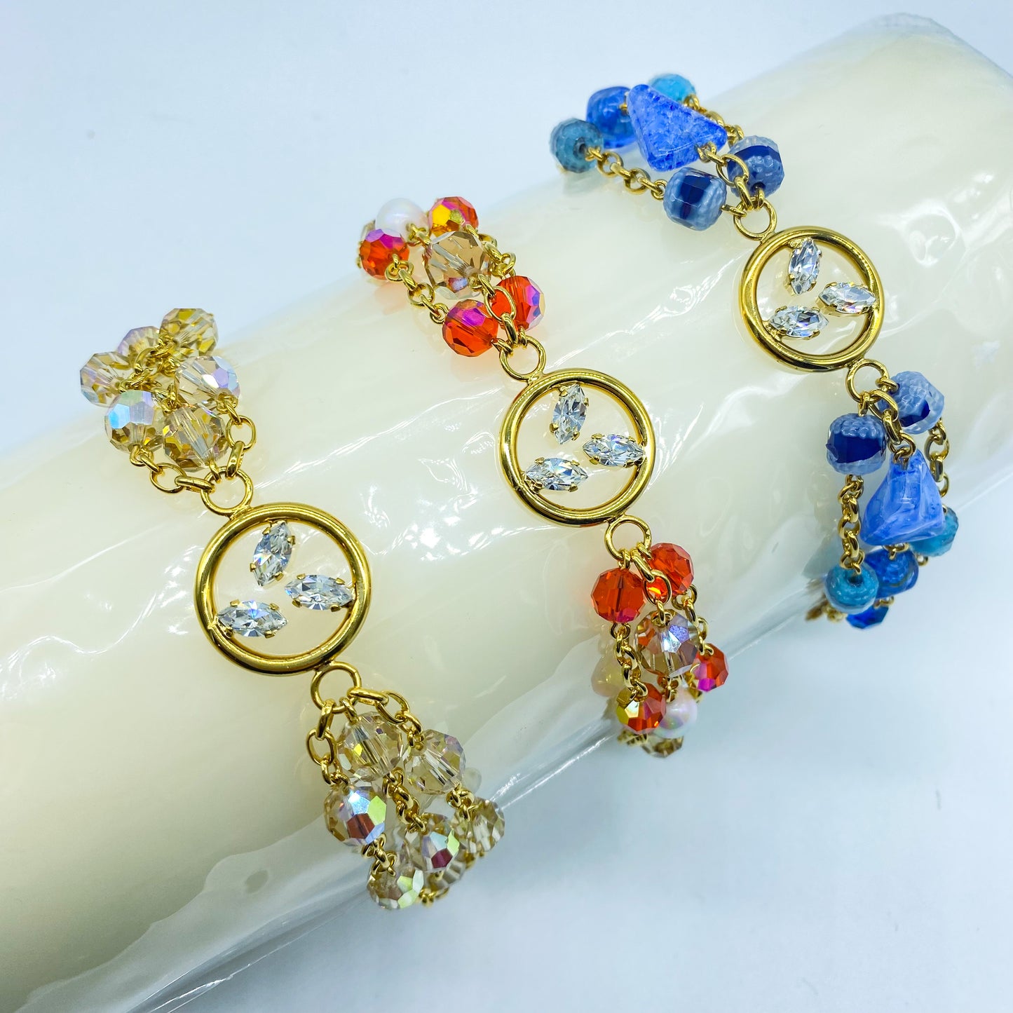 Bracciali con perline in cristallo “Foglia Trilogy”