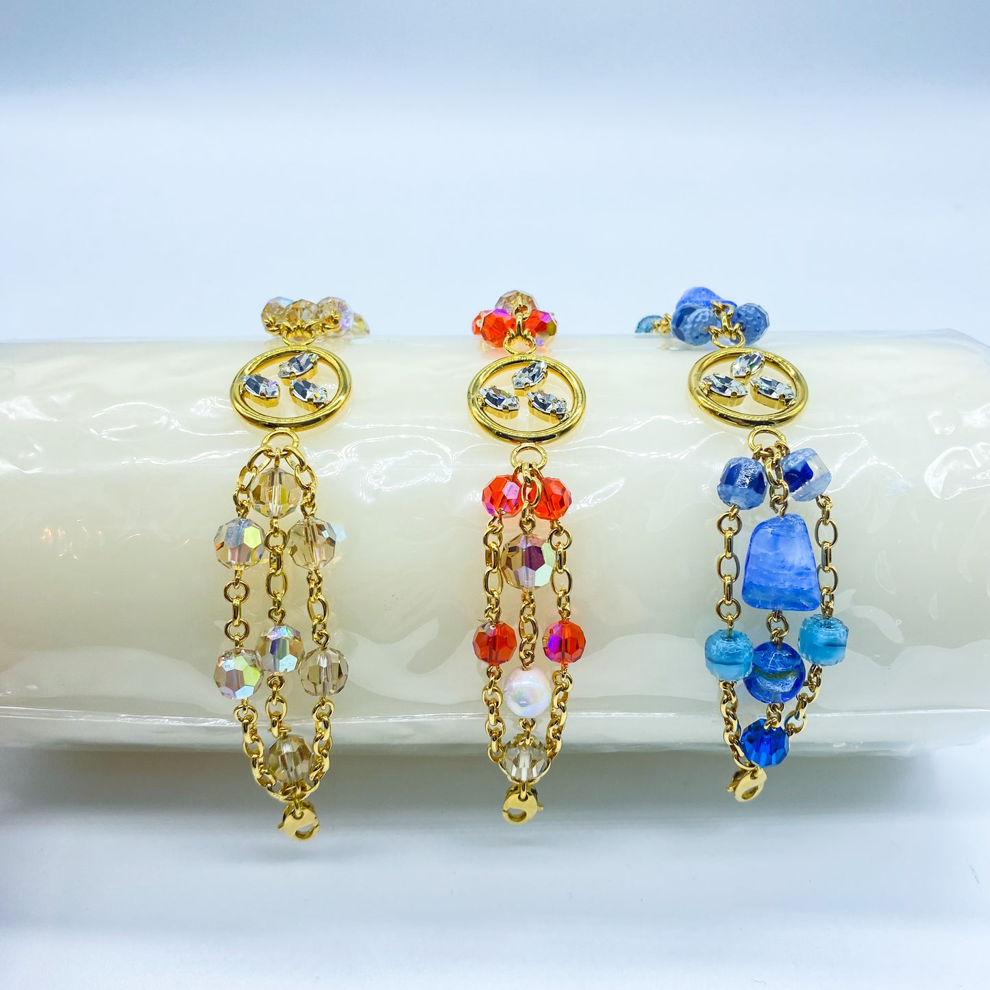 Bracciali con perline in cristallo “Foglia Trilogy”