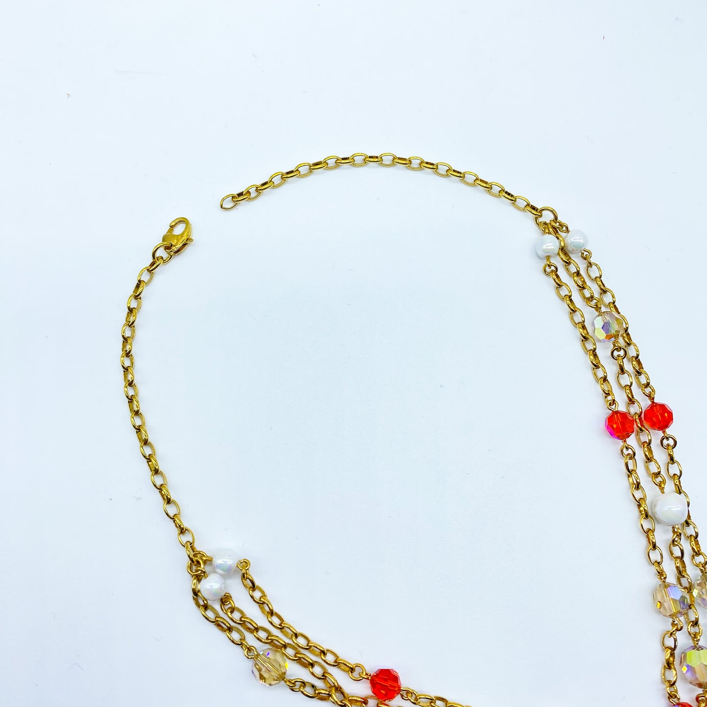 Collana girocollo oro con perline in cristallo “Foglia Trilogy”