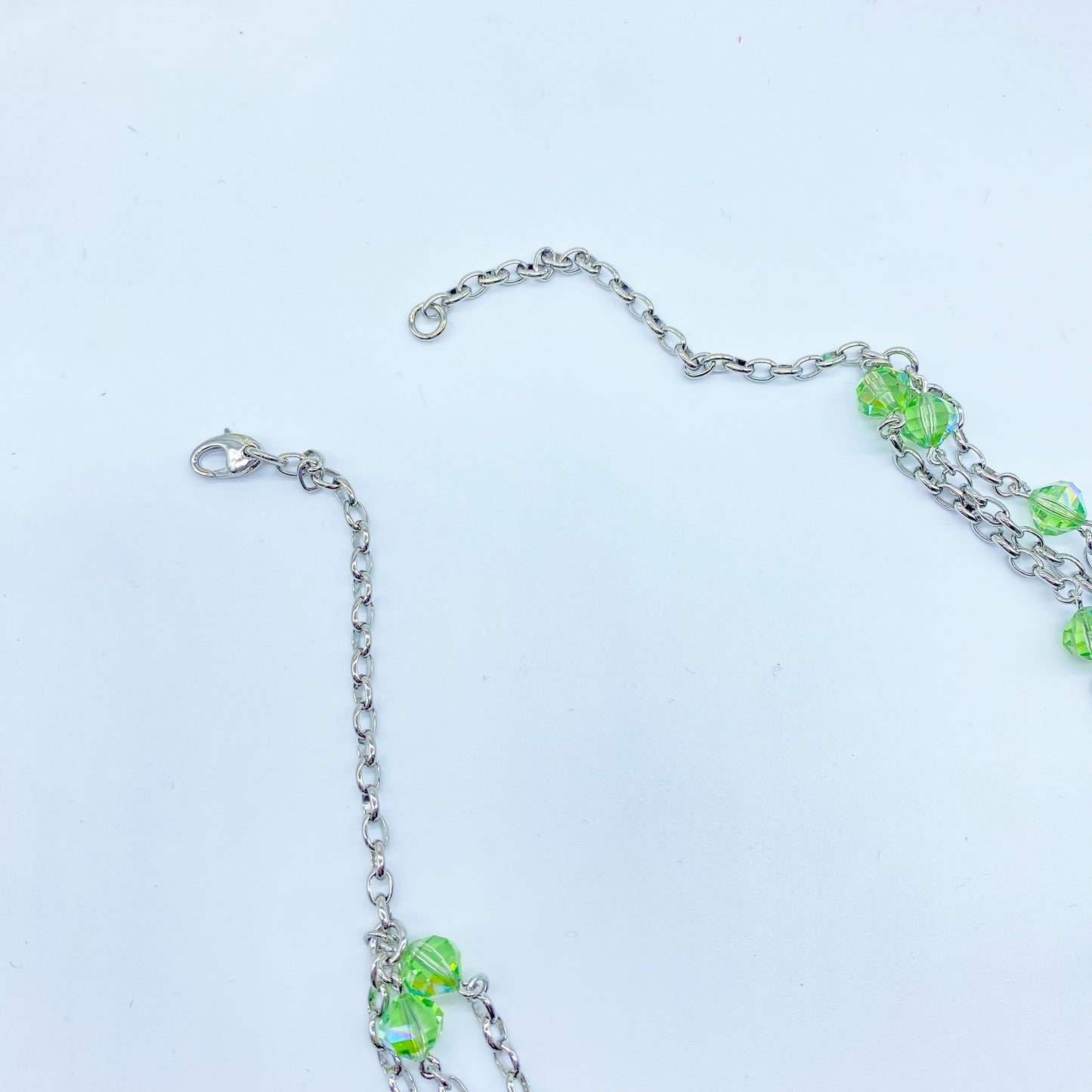 Collana girocollo palladio con perline in cristallo “Foglia Trilogy”