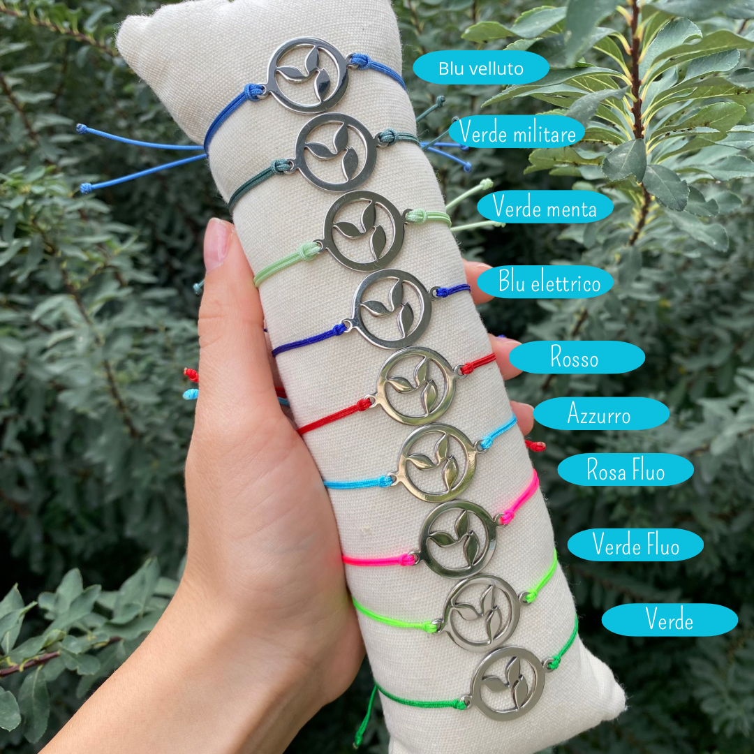 Bracciale cordino liscio “Foglia Trilogy”