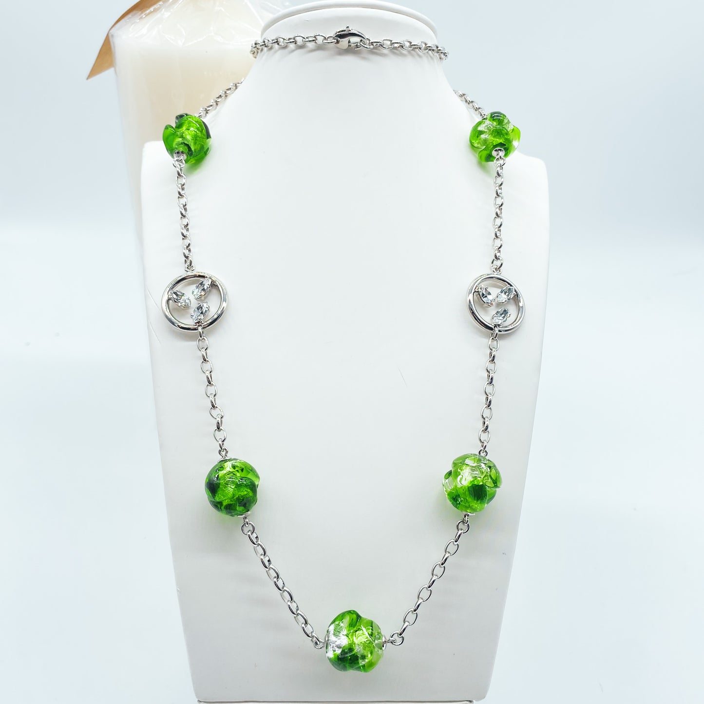 Collana lunga con perline Murano “Foglia Trilogy”