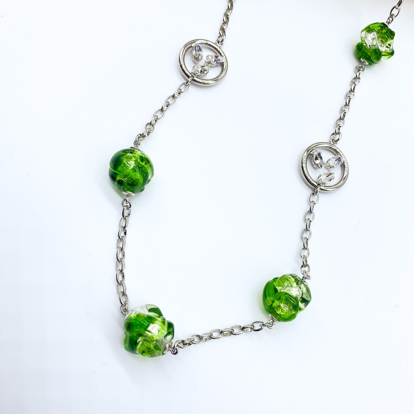 Collana lunga con perline Murano “Foglia Trilogy”