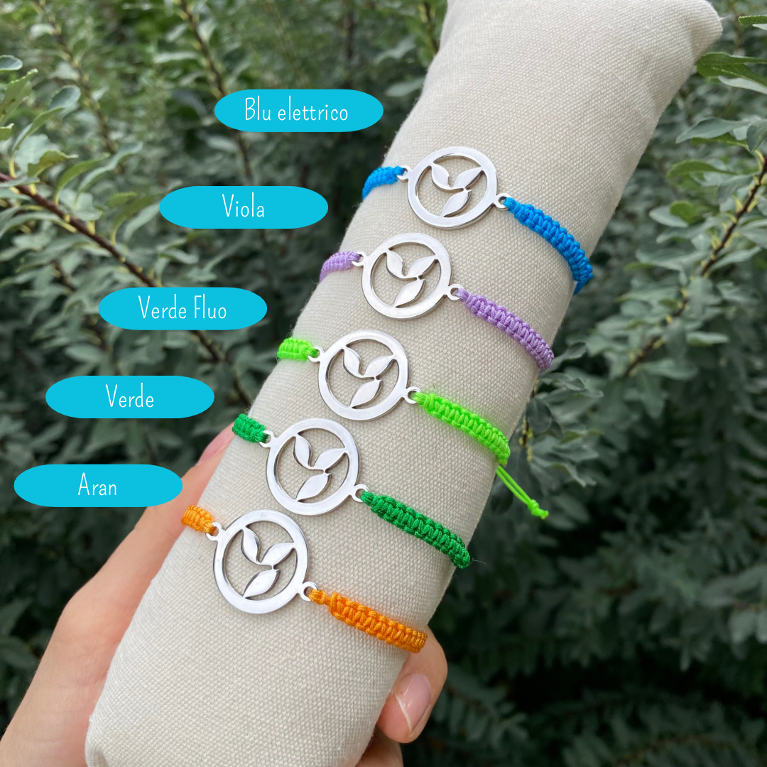 Bracciale cordino nodo “Foglia Trilogy”