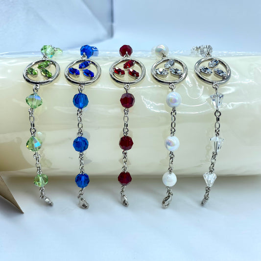 Bracciale palladio con perline in cristallo “Foglia Trilogy”