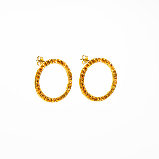 Orecchini Cerchio Cristal Oro