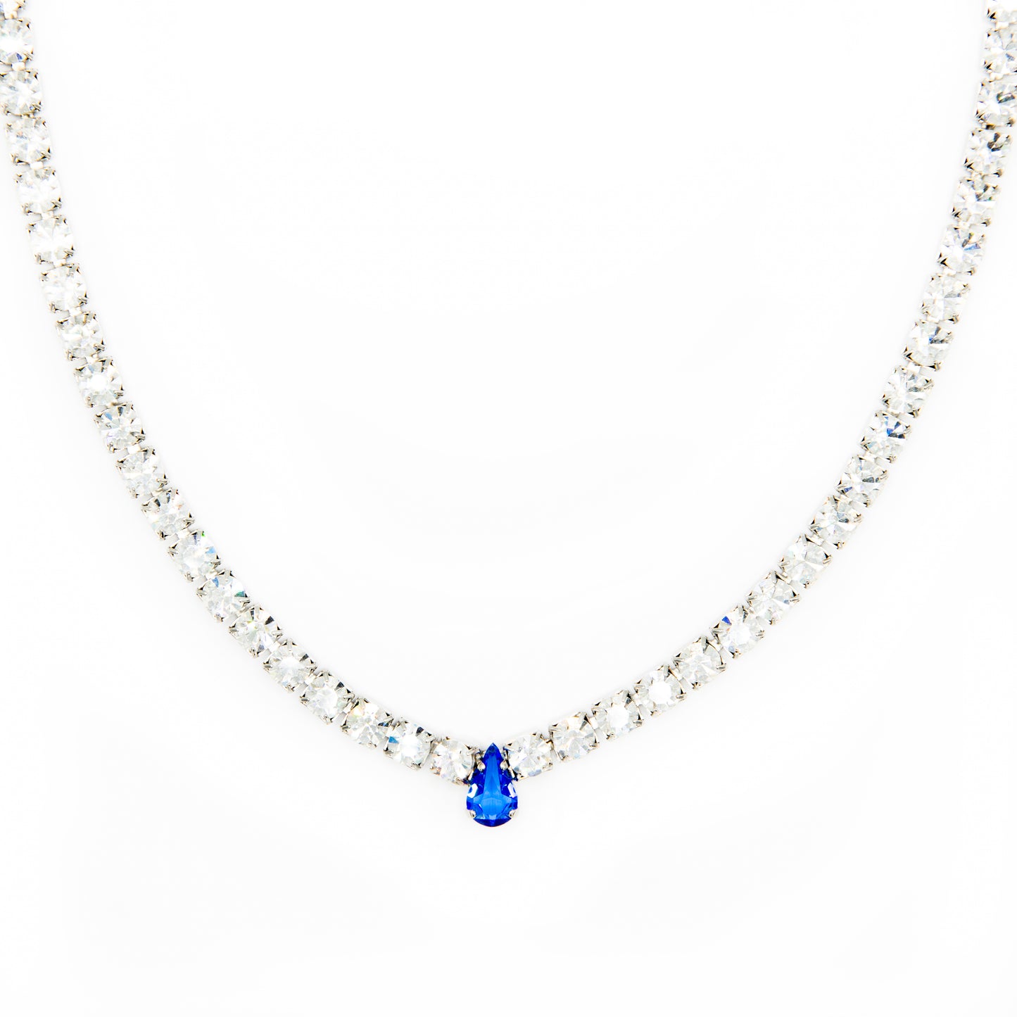 Collana di cristalli e goccia Swarovski