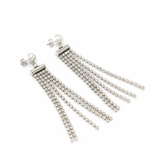 Orecchini a cascata con cristalli misura media