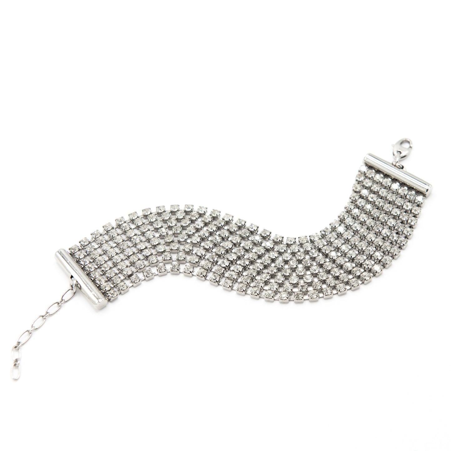 Bracciale con cascata di cristalli misura grande