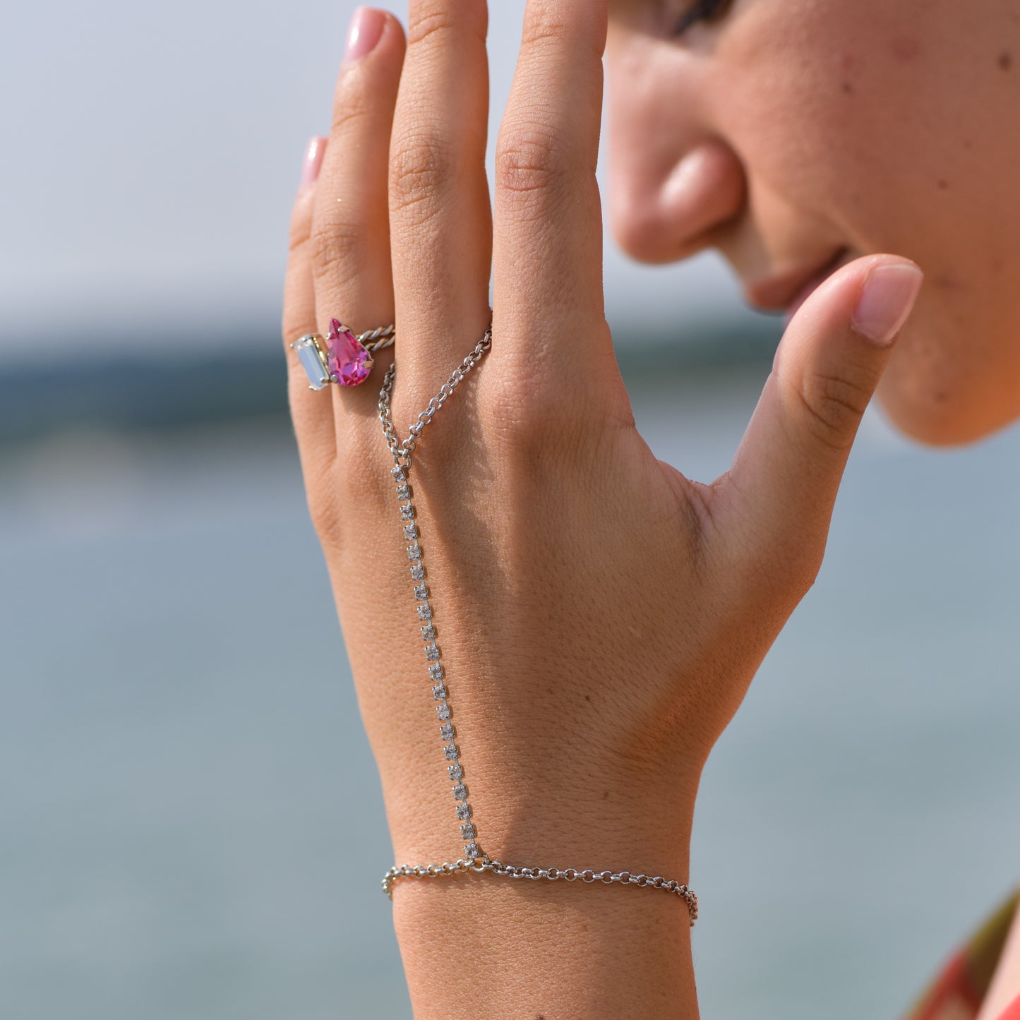 Bracciale baciamano con cristalli Swarovski