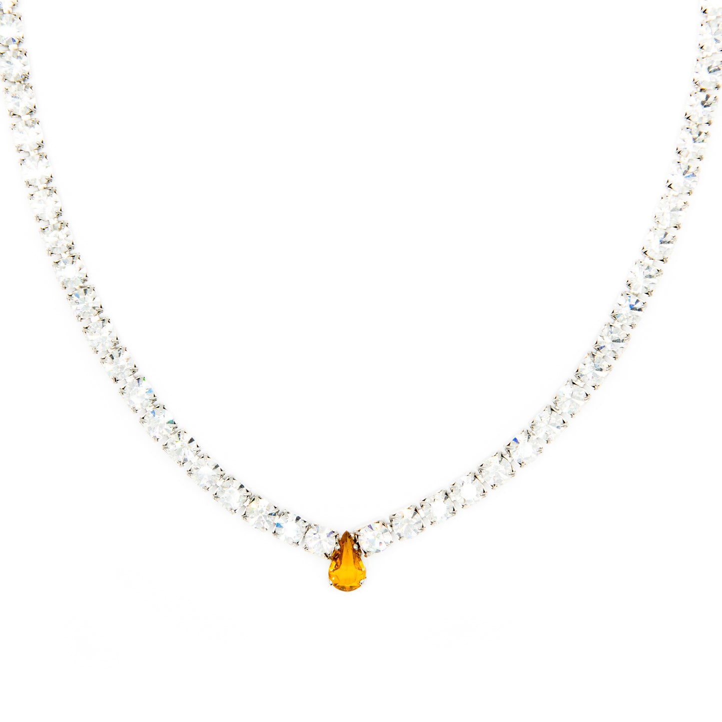 Collana di cristalli e goccia Swarovski
