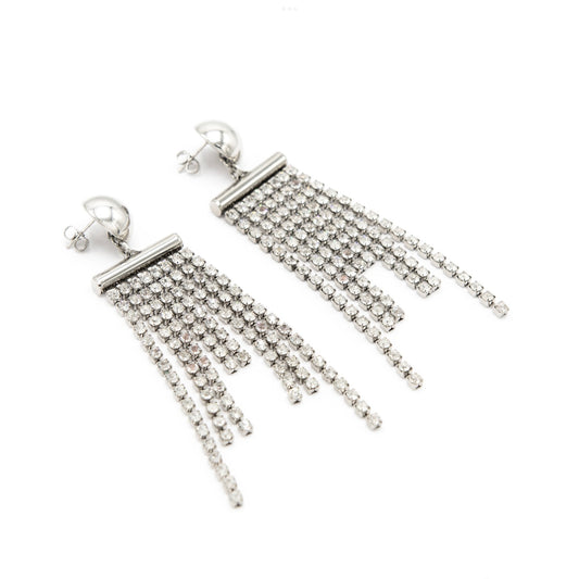 Orecchini a cascata di cristalli graduata misura grande