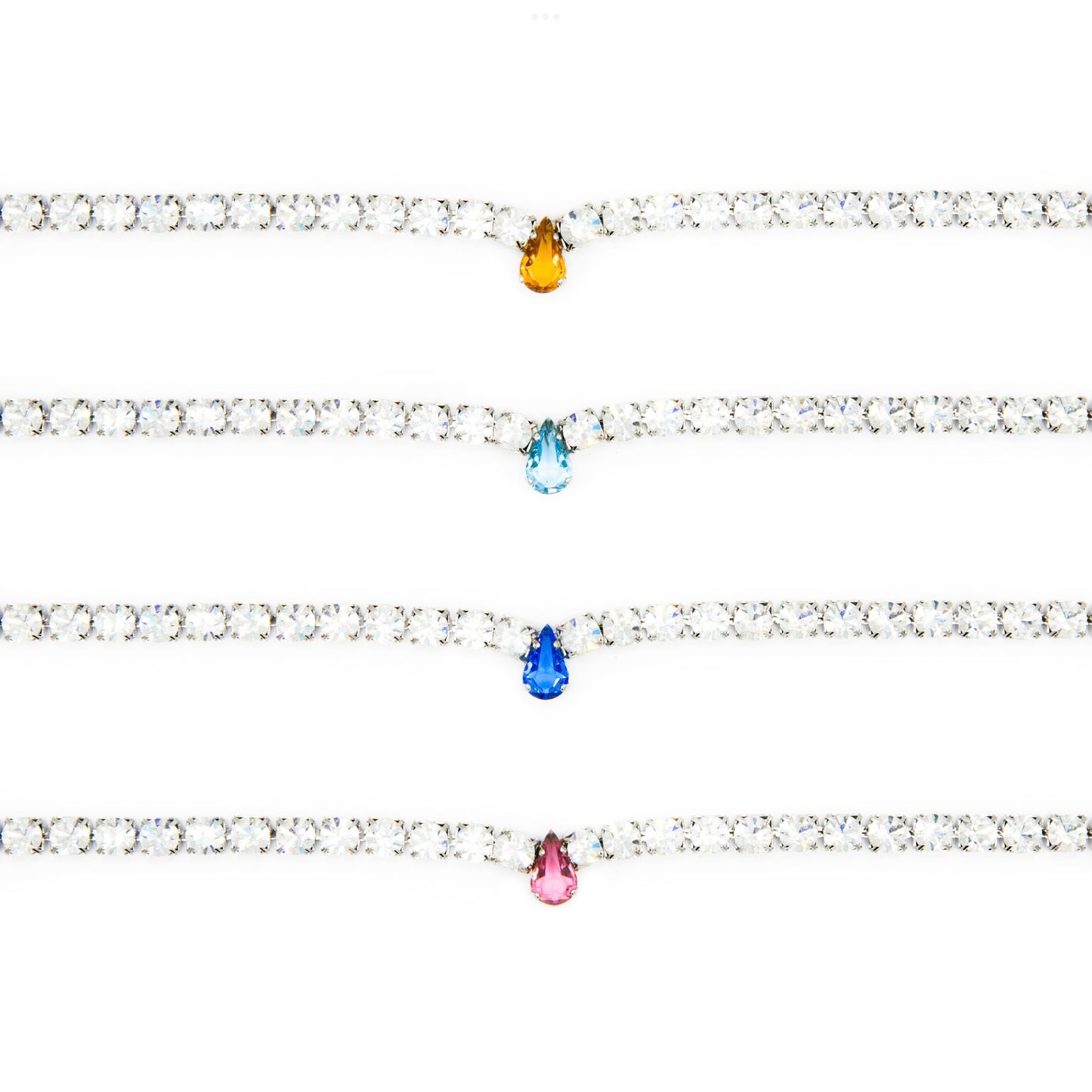 Collana di cristalli e goccia Swarovski