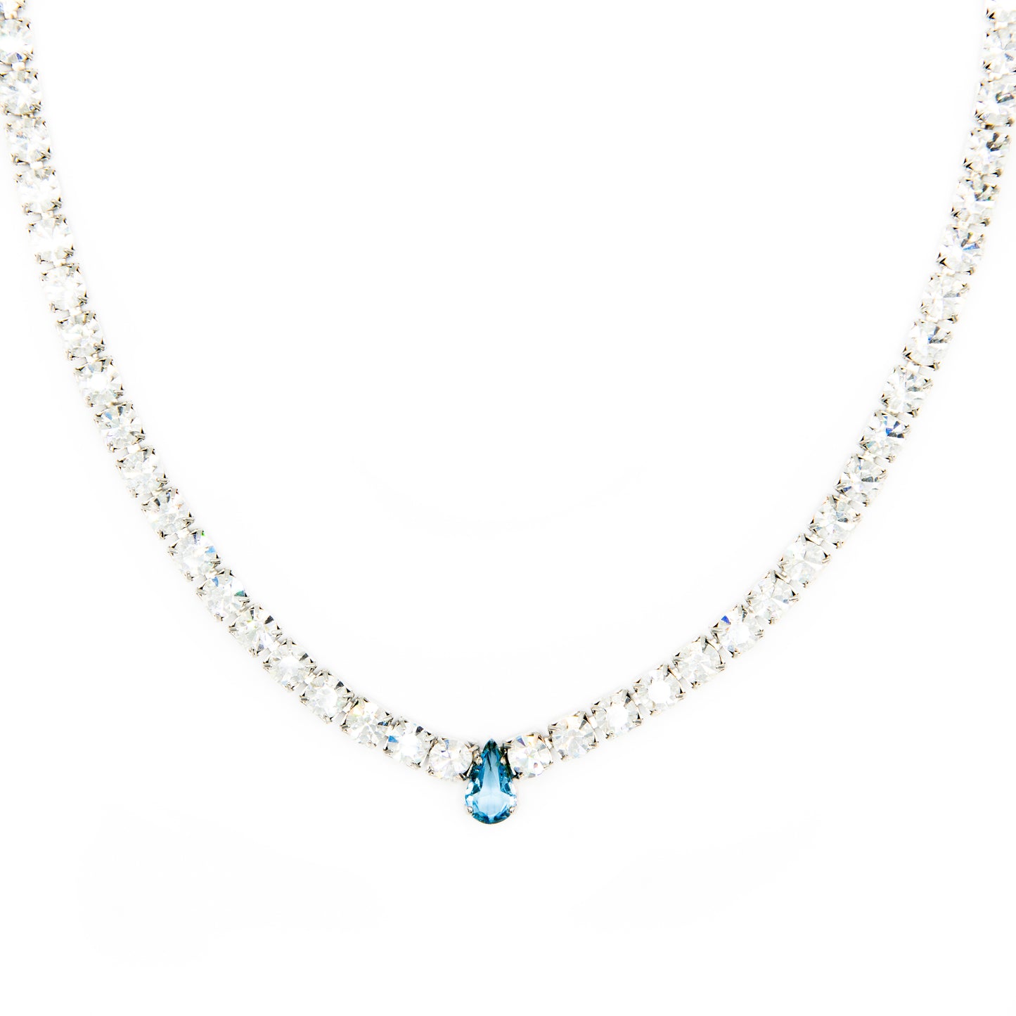Collana di cristalli e goccia Swarovski