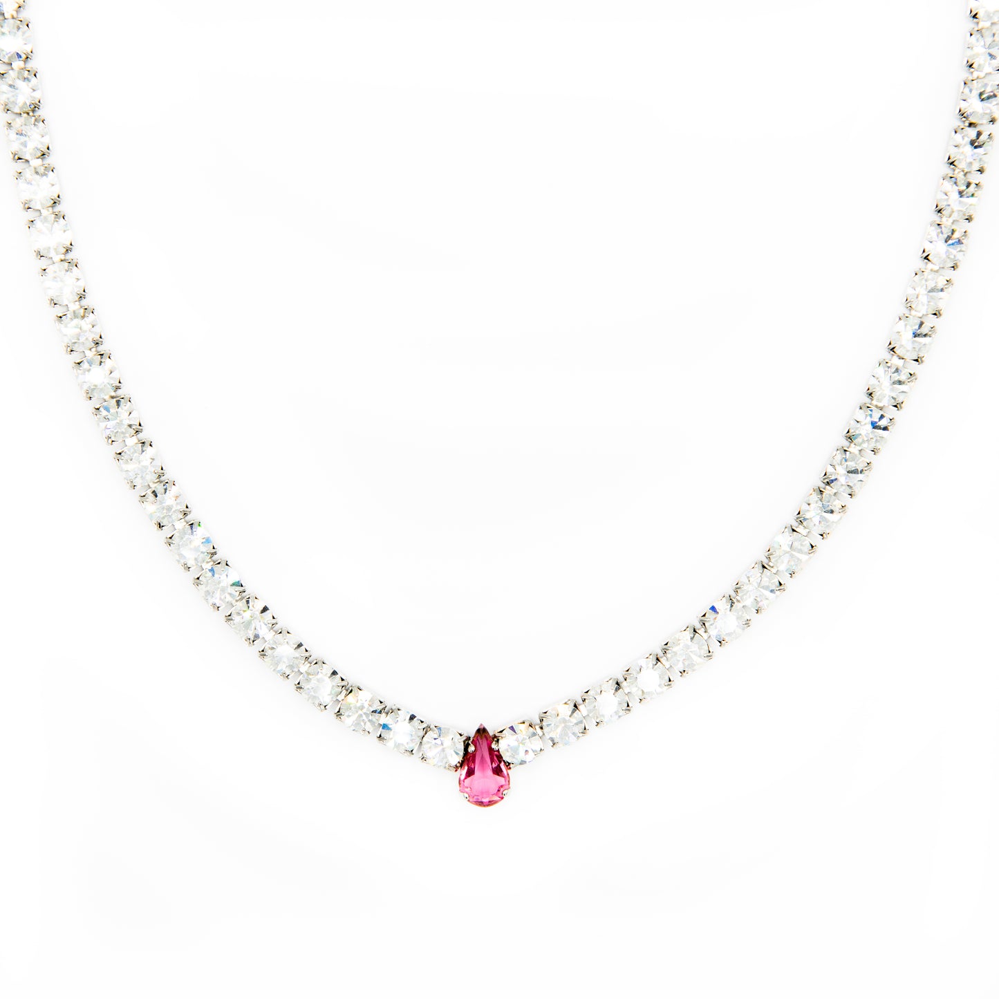 Collana di cristalli e goccia Swarovski