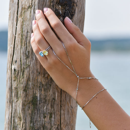 Bracciale baciamano con catena piatta