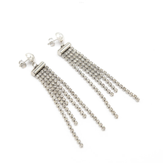 Orecchini a cascata graduata con cristalli misura media