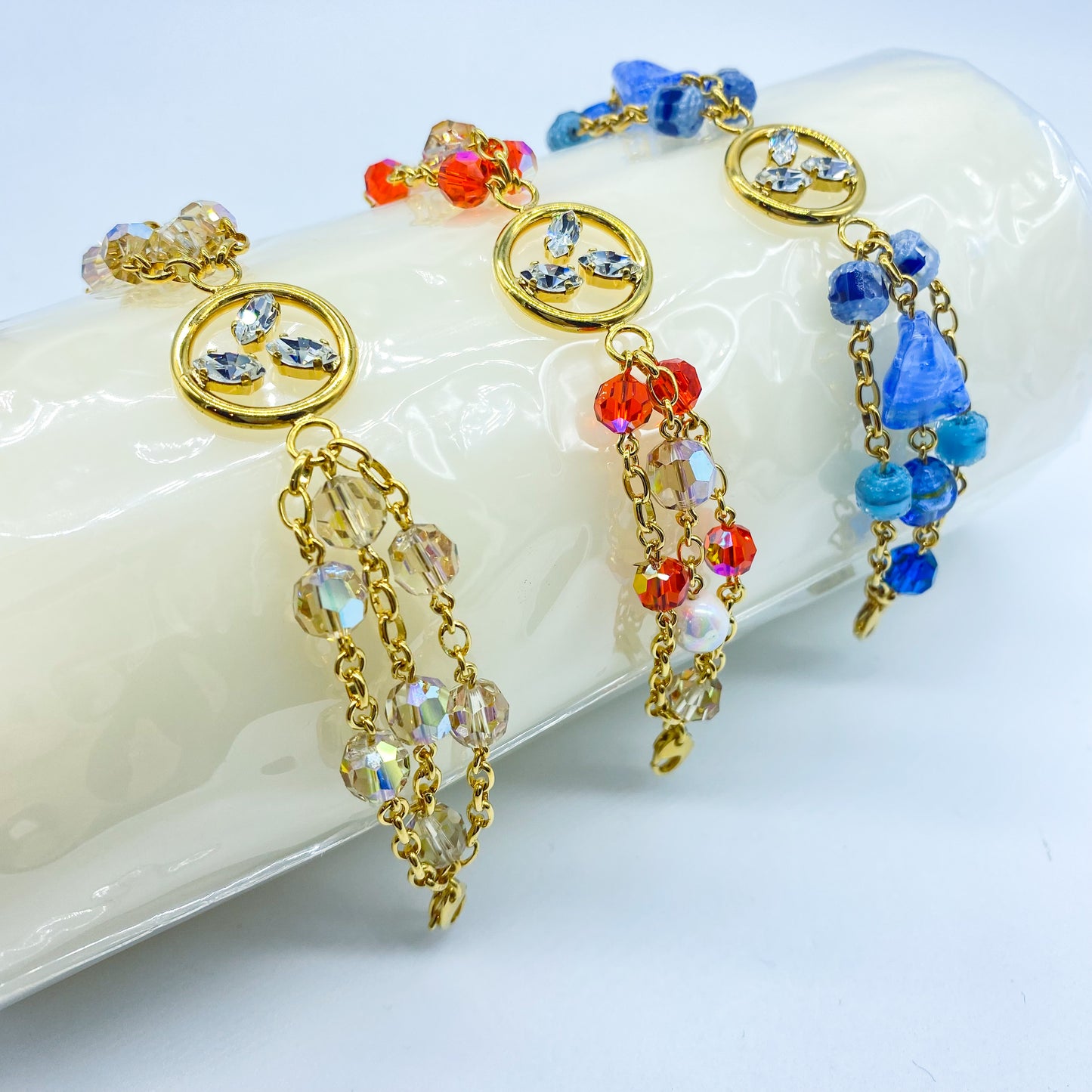 Bracciali con perline in cristallo “Foglia Trilogy”