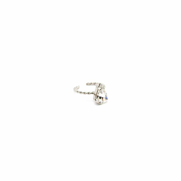 Anello regolabile torchon con castone a goccia